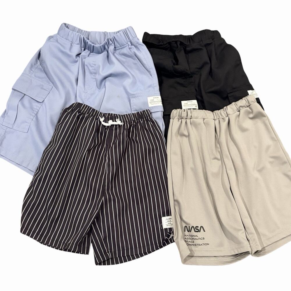 Boys Shorts Size 11-12 4 Pair Lot Blue Gray Black White